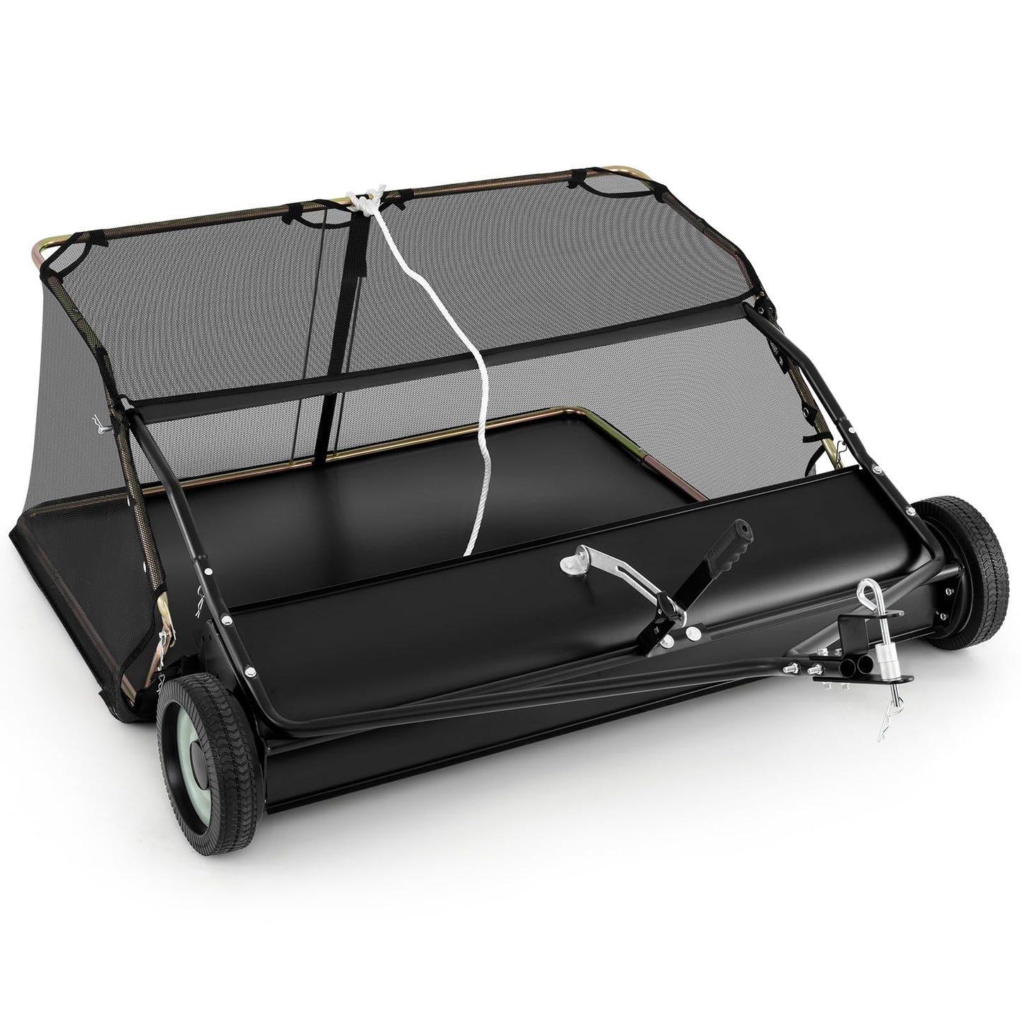 Lawn Sweeper Tow Behind with Large-Capacity Hopper Bag