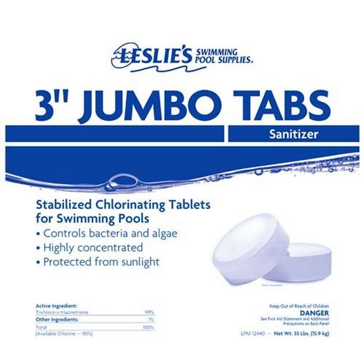 Leslie��s �� 3 in. Jumbo Chlorine Pool Tabs �� 20 lbs. Bucket