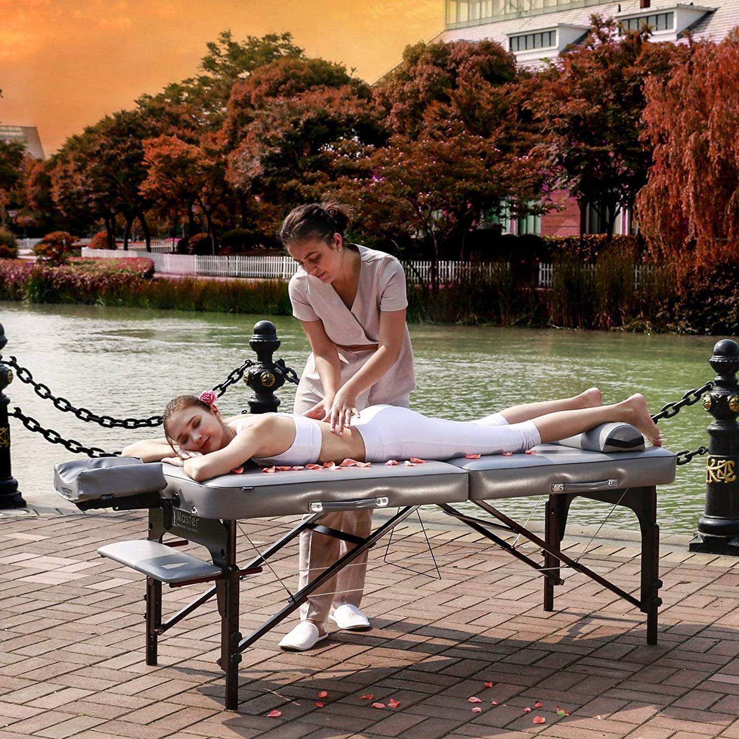 30�测�� Montour Lx Massage Table Package with 3�测�� Memory Foam,Dove Grey