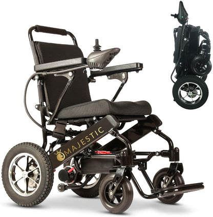 2020 New Folding Ultra Lightweight Electric Power Wheelchair, Silla de Ruedas Electrica, FDA Approved and Air Travel Allowed, Heavy Duty, Mobility Motorized, Portable Power (17.5�测�� Seat Width)