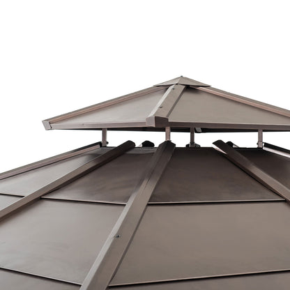 10 ft. x 10 ft. Cedar Framed Gazebo with Steel 2-Tier Hip Roof Hardtop