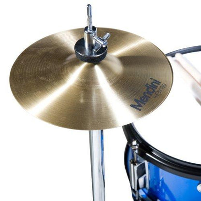 Mendini By Cecilio Drum Set For Kids/Junior �� 16 Inch, 5 Piece, Blue Metallic �� Starter Drums Kit w/Adjustable Throne, Cymbal, Pedal & Drumsticks �� MJDS 5 BL