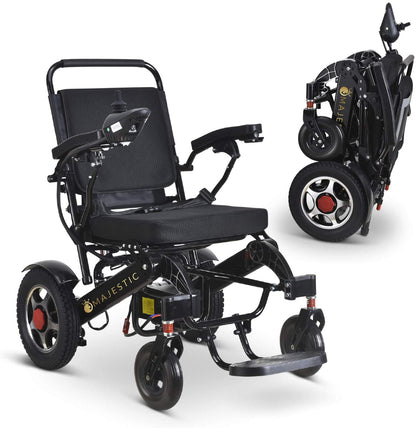 2020 New Folding Ultra Lightweight Electric Power Wheelchair, Silla de Ruedas Electrica, FDA Approved and Air Travel Allowed, Heavy Duty, Mobility Motorized, Portable Power (17.5�测�� Seat Width)