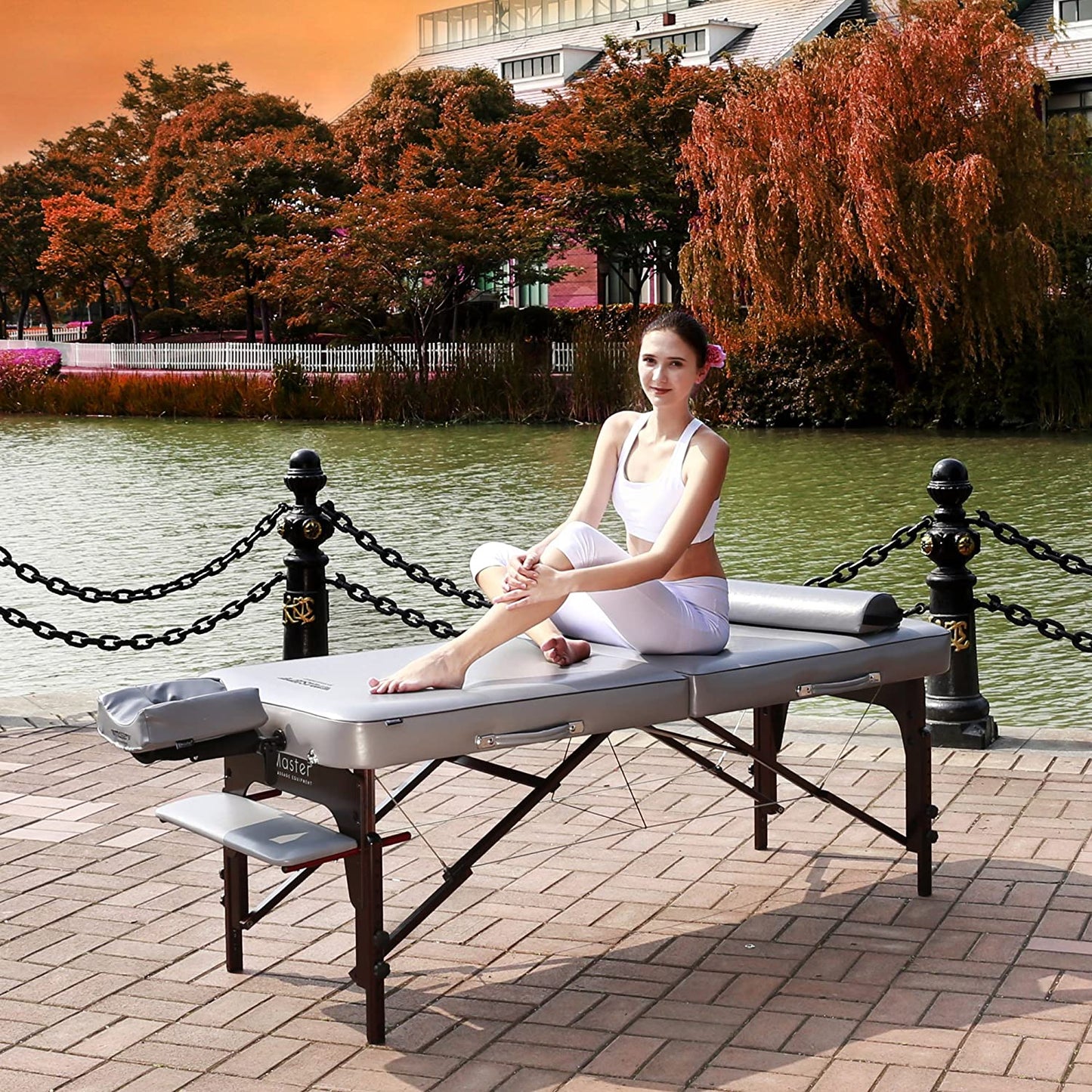 30�测�� Montour Lx Massage Table Package with 3�测�� Memory Foam,Dove Grey