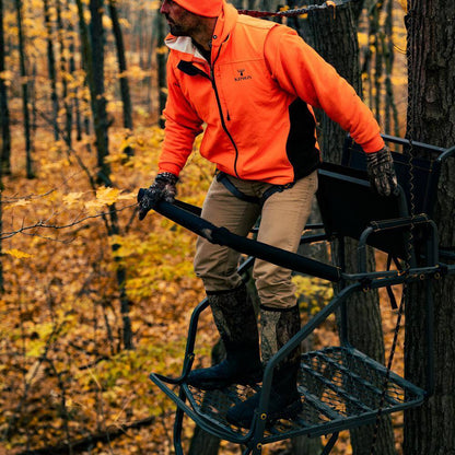 Jumbo Jack Ladder Stand Adjustable Shooting Rail, Large Platform, Mesh Seat