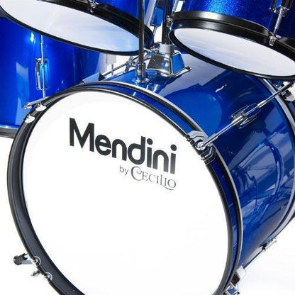 Mendini By Cecilio Drum Set For Kids/Junior �� 16 Inch, 5 Piece, Blue Metallic �� Starter Drums Kit w/Adjustable Throne, Cymbal, Pedal & Drumsticks �� MJDS 5 BL