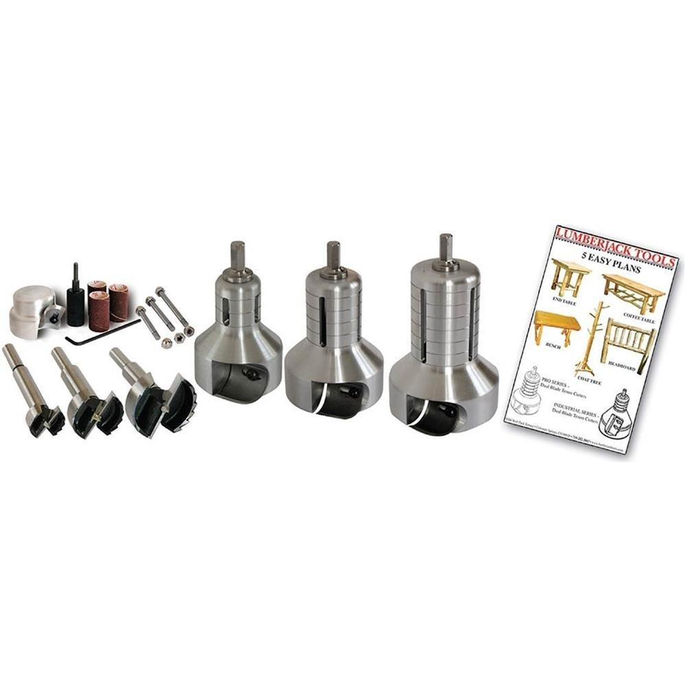 Lumberjack Tools PSK3 3-Size Pro Series Master Kit (1�测��, 1-1/2�测��, 2�测�� Tenon Cutters and Forstner Bits)
