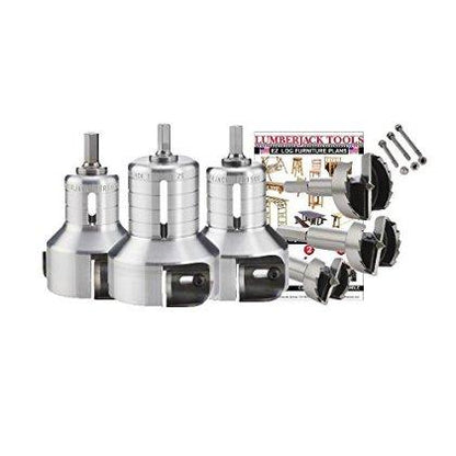 Lumberjack Tools PSK3 3-Size Pro Series Master Kit (1�测��, 1-1/2�测��, 2�测�� Tenon Cutters and Forstner Bits)