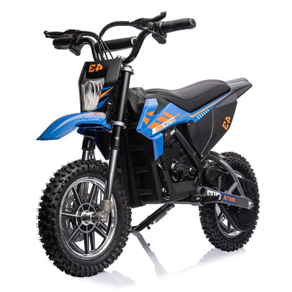 36V Kids Electric Dirt Bike, 36V, 350W, 15.5MPH, LED, 175lbs Max �� Blue