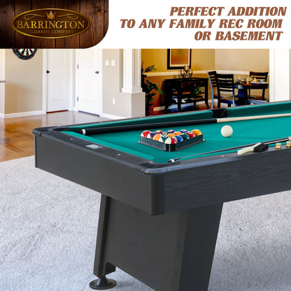 Barrington Billiard 84" Arcade Pool Table with Bonus Dartboard Set, Green
