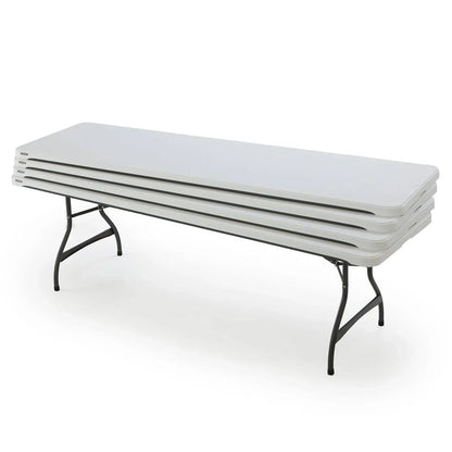 4-Pack Commercial Stacking 8 ft Folding Table - White (80344)