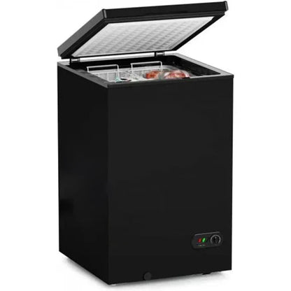 Chest Freezer 3.5 Cu Ft with 2 Removable Baskets Reach In Freezer Chest Quiet Compact Freezer 7 Temperature Settings Black