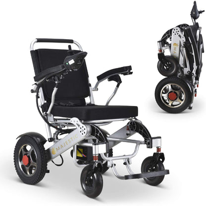 2020 New Folding Ultra Lightweight Electric Power Wheelchair, Silla de Ruedas Electrica, FDA Approved and Air Travel Allowed, Heavy Duty, Mobility Motorized, Portable Power (17.5�测�� Seat Width)