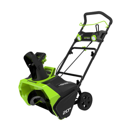 Greenworks 40V 20 Cordless Brushless Snow Blower with 4.0 Ah Battery & Charger, LED Lights, 180�� Chute