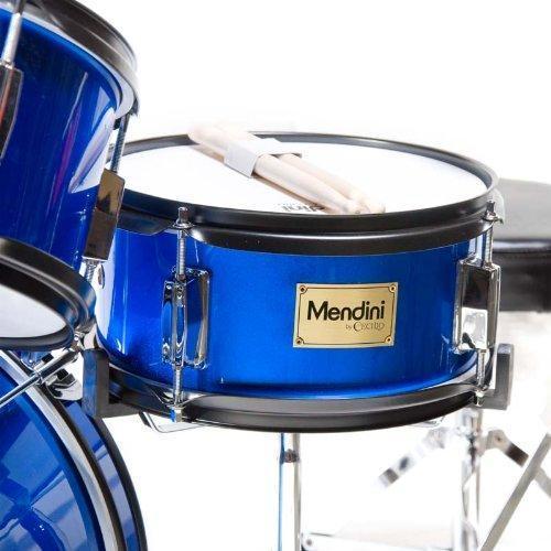 Mendini By Cecilio Drum Set For Kids/Junior �� 16 Inch, 5 Piece, Blue Metallic �� Starter Drums Kit w/Adjustable Throne, Cymbal, Pedal & Drumsticks �� MJDS 5 BL