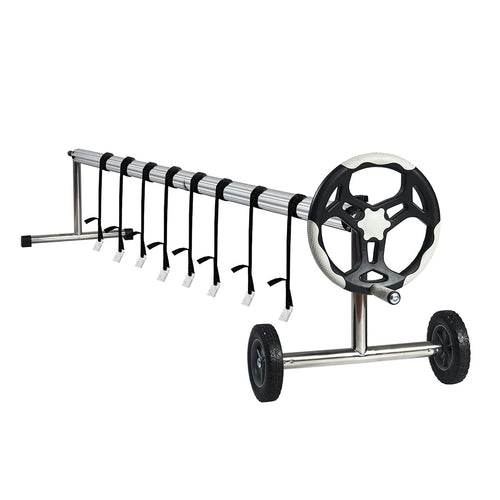 18FT Pool Cover Reel Set, Aluminum Pool Solar Cover Reel