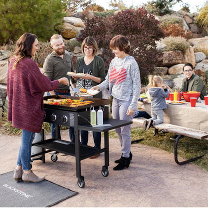 Blackstone 36 Inch Gas Griddle Cooking Station 4 Burner Flat Top Gas Grill Propane Fuelled Restaurant Grade Professional 36�� Outdoor Griddle Station with Side Shelf (1554)