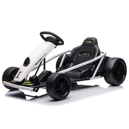 24V Go Kart for Kids 8-12, 300W*2 Motors, 9Ah Battery, 8MPH Speed, Music, Horn, 175lbs Max Load �� White