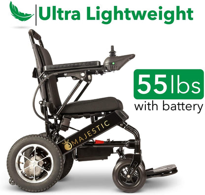 2020 New Folding Ultra Lightweight Electric Power Wheelchair, Silla de Ruedas Electrica, FDA Approved and Air Travel Allowed, Heavy Duty, Mobility Motorized, Portable Power (17.5�测�� Seat Width)